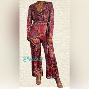 Free People Floral Velvet jumpsuit NWT